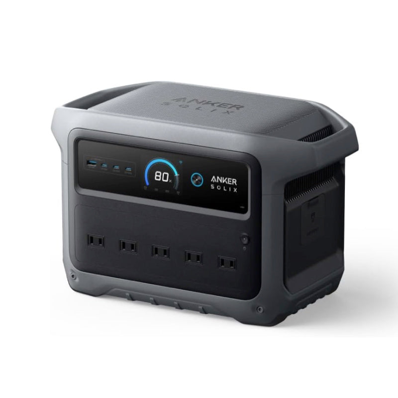Anker Solix C1000 Gen 2の公式商品写真。黒い本体の前面にACコンセントとUSB端子がある